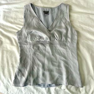 n taylor size 8 baby blue silky top.